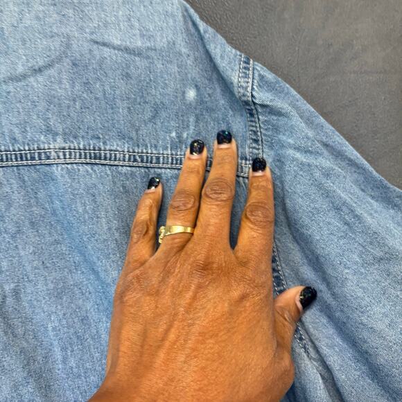 Vintage Bobbie Brooks Denim Shirt Floral Embroidered 2XL Button Up Cottagecore - Picture 11 of 12